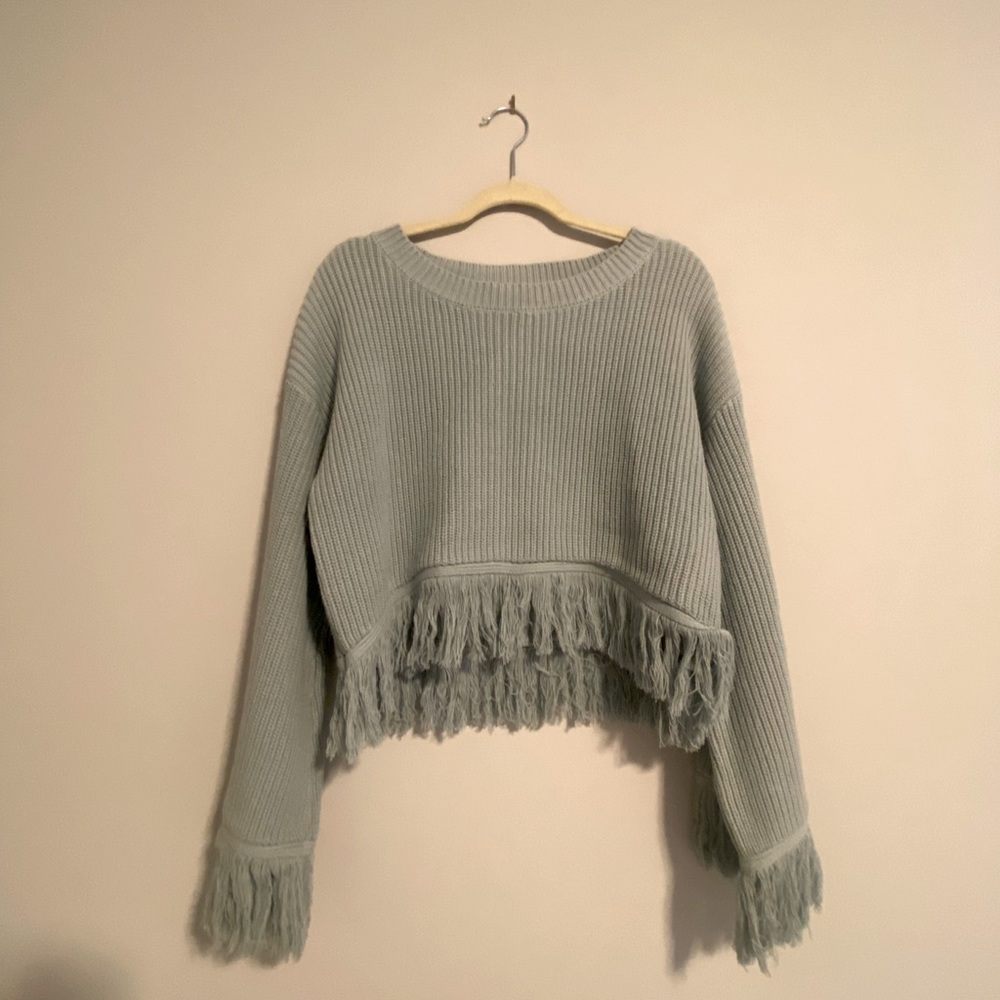 Cropped bell sleeve sweater